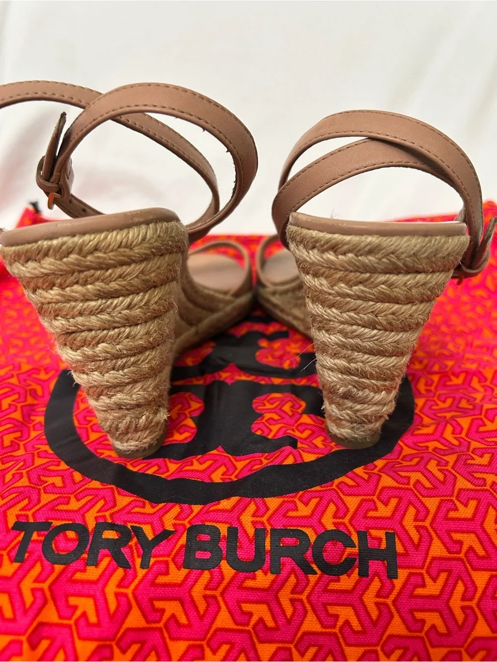 Tory Burch Leather Ankle-Strap Wedge Sandals